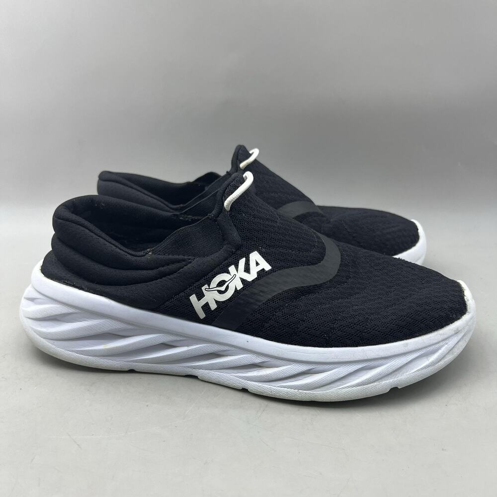 Hoka One One Ora Recovery 2 Shoes Women Size 9 Black White Mesh Comfort Sneakers